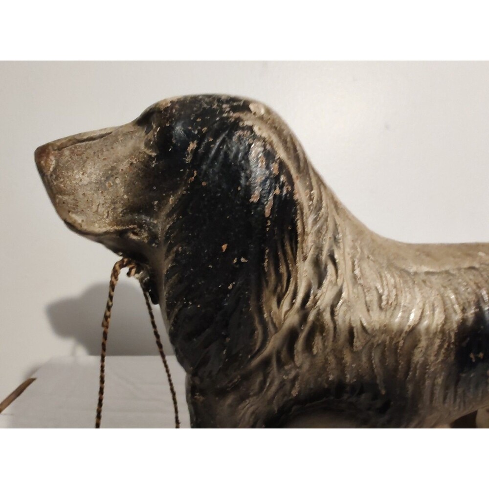 Antique Vintage Composition Or Paper‎ Mache Dog Pull Toy Irish Setter Spaniel - Picture 4 of 8